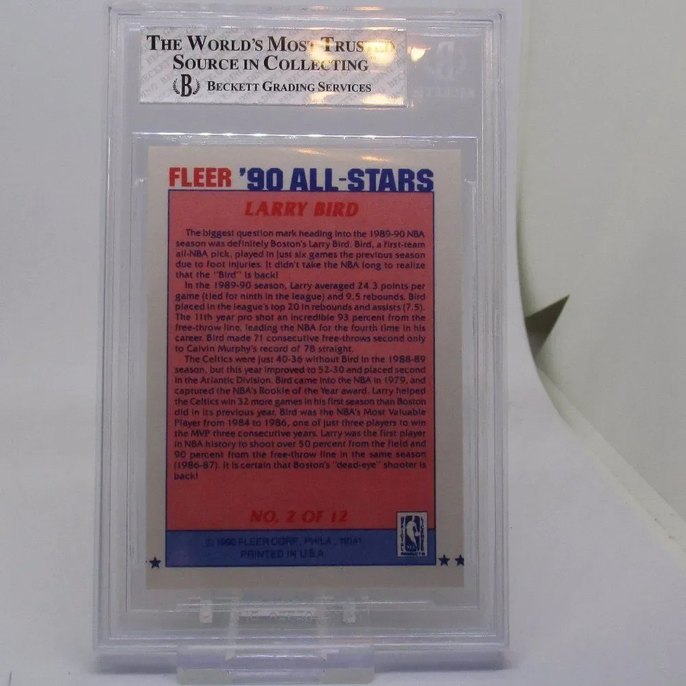 1990 Fleer All-Stars Larry Bird #2- BGS 6.5 EX-MT+ Boston Celtics